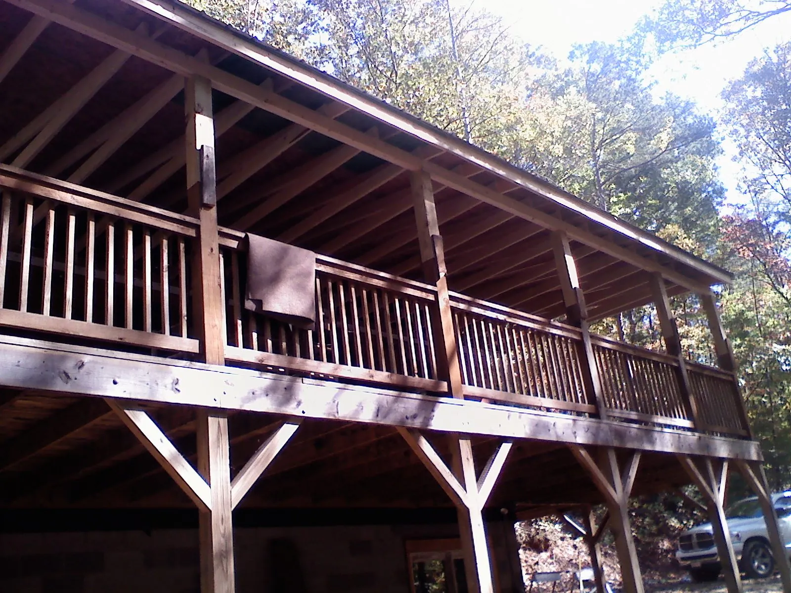 Timber framing under a new elevated porch and deck — Roof Leak Repair in Fulks Run by Roofing Brothers